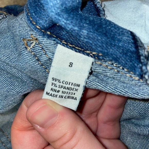 Ripped Jean Short Overalls - 8 US - Picture 2 of 4